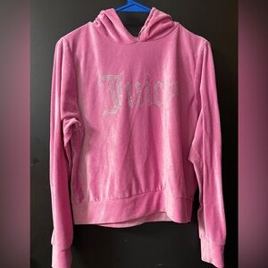 Juicy Couture Pink 2 Piece Loungewear Set Bling Velour Size L